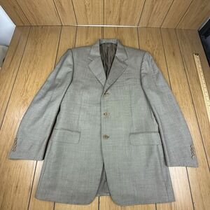 Canali Mens 40 50 7 R Blazer Suit Jacket Wool light‎ Brown Saks Fifth Avenue